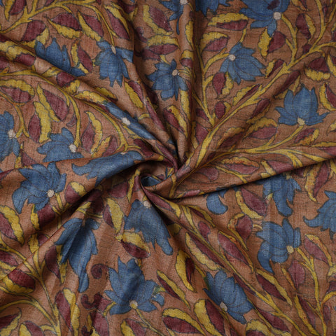 Brown - desi tussar silk handpainted srikalahasti pen