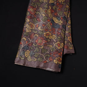 Brown - desi tussar silk handpainted srikalahasti pen