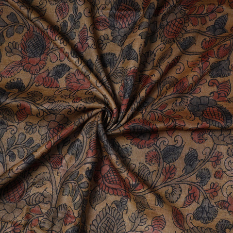 Brown - desi tussar silk handpainted srikalahasti pen