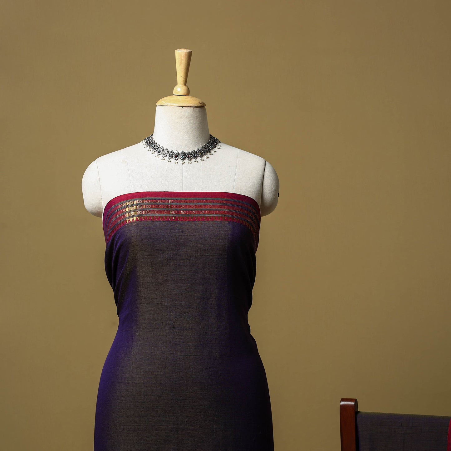 Dharwad cotton 3pc unstitched dress material with border 04