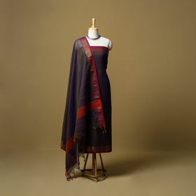 Dharwad cotton 3pc unstitched dress material with border 04