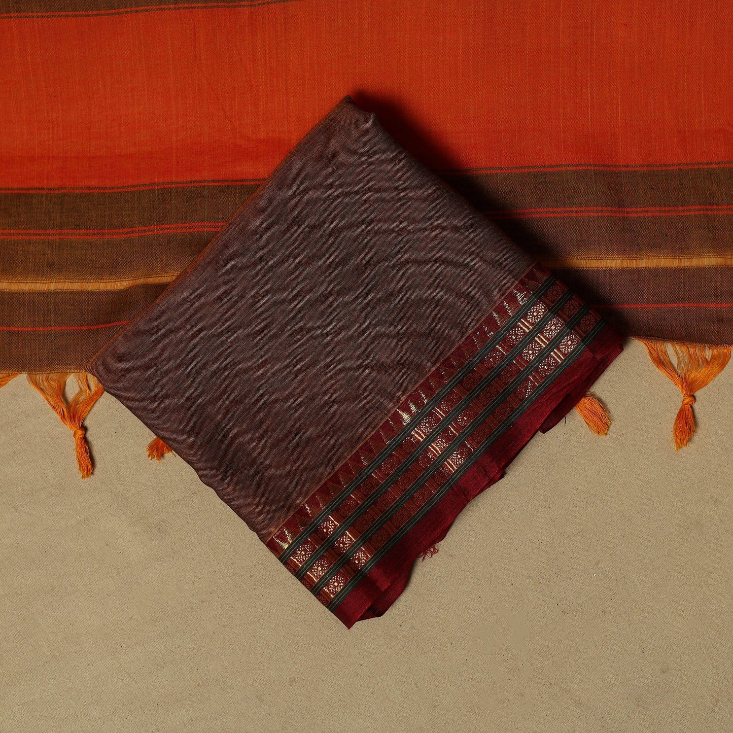 Dharwad cotton 3pc unstitched dress material with border 05