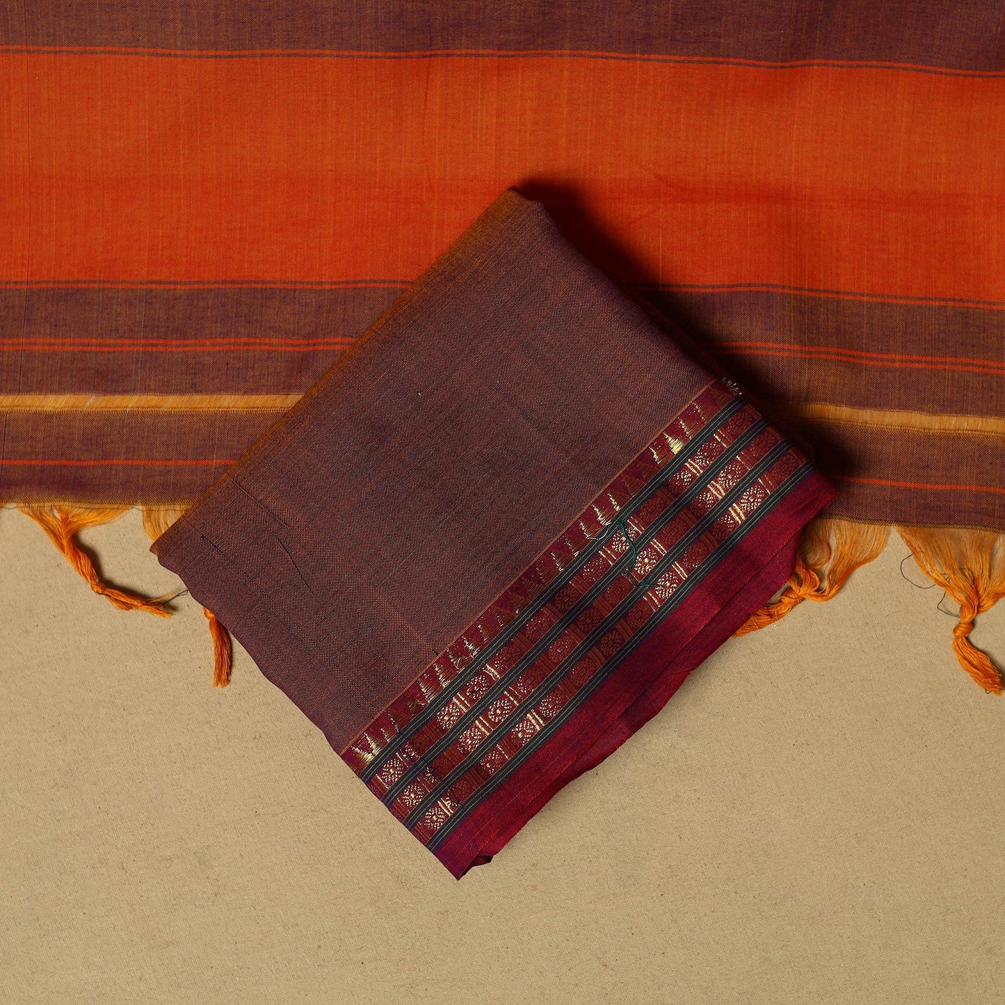 Dharwad cotton 3pc unstitched dress material with border 08