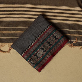 Dharwad cotton 3pc unstitched dress material with border 13