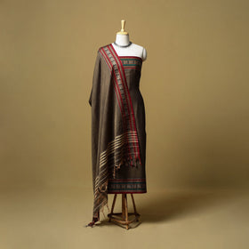 Dharwad cotton 3pc unstitched dress material with border 13