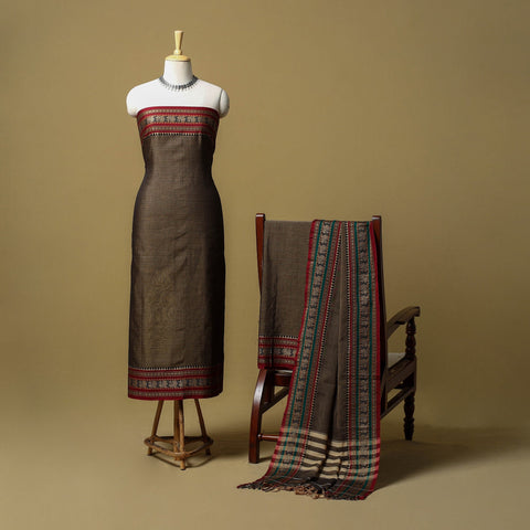 Dharwad cotton 3pc unstitched dress material with border 19