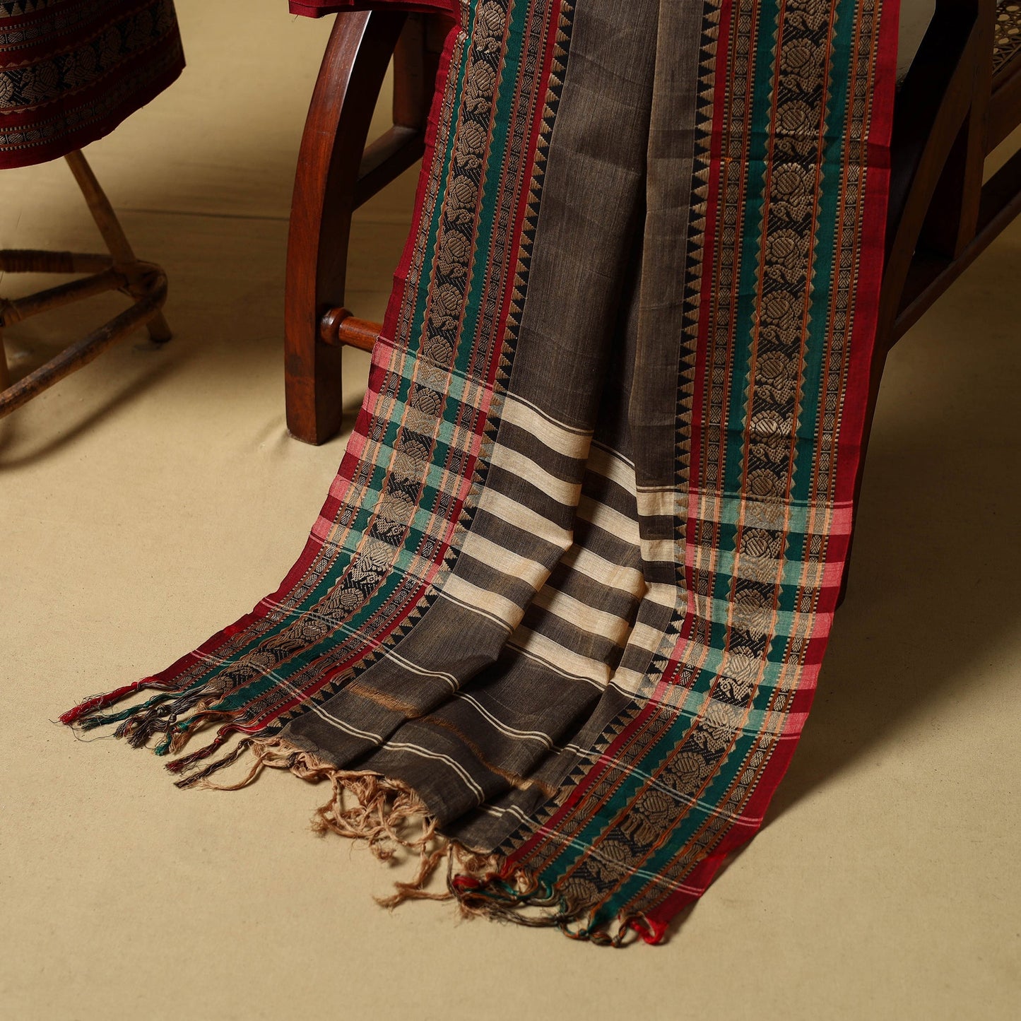 Dharwad cotton 3pc unstitched dress material with border 19