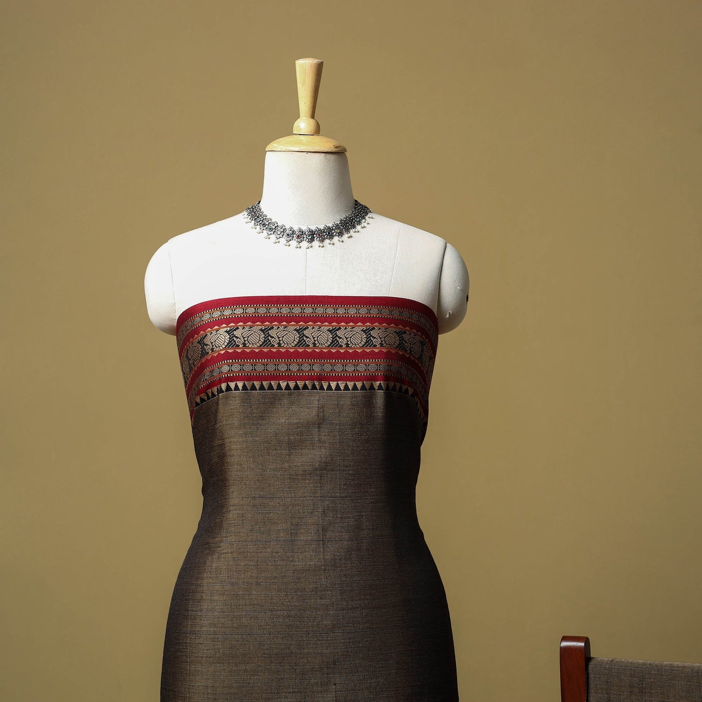 Dharwad cotton 3pc unstitched dress material with border 19