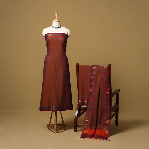 Dharwad cotton 3pc unstitched dress material with border 34