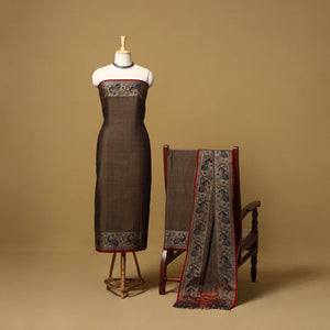 Dharwad cotton 3pc unstitched dress material with border 50