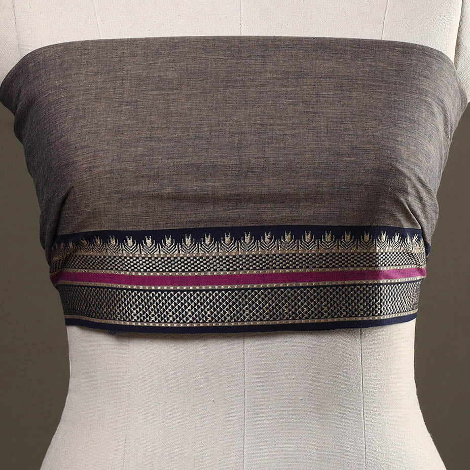 Brown - dharwad cotton blouse piece 50 - handcrafted