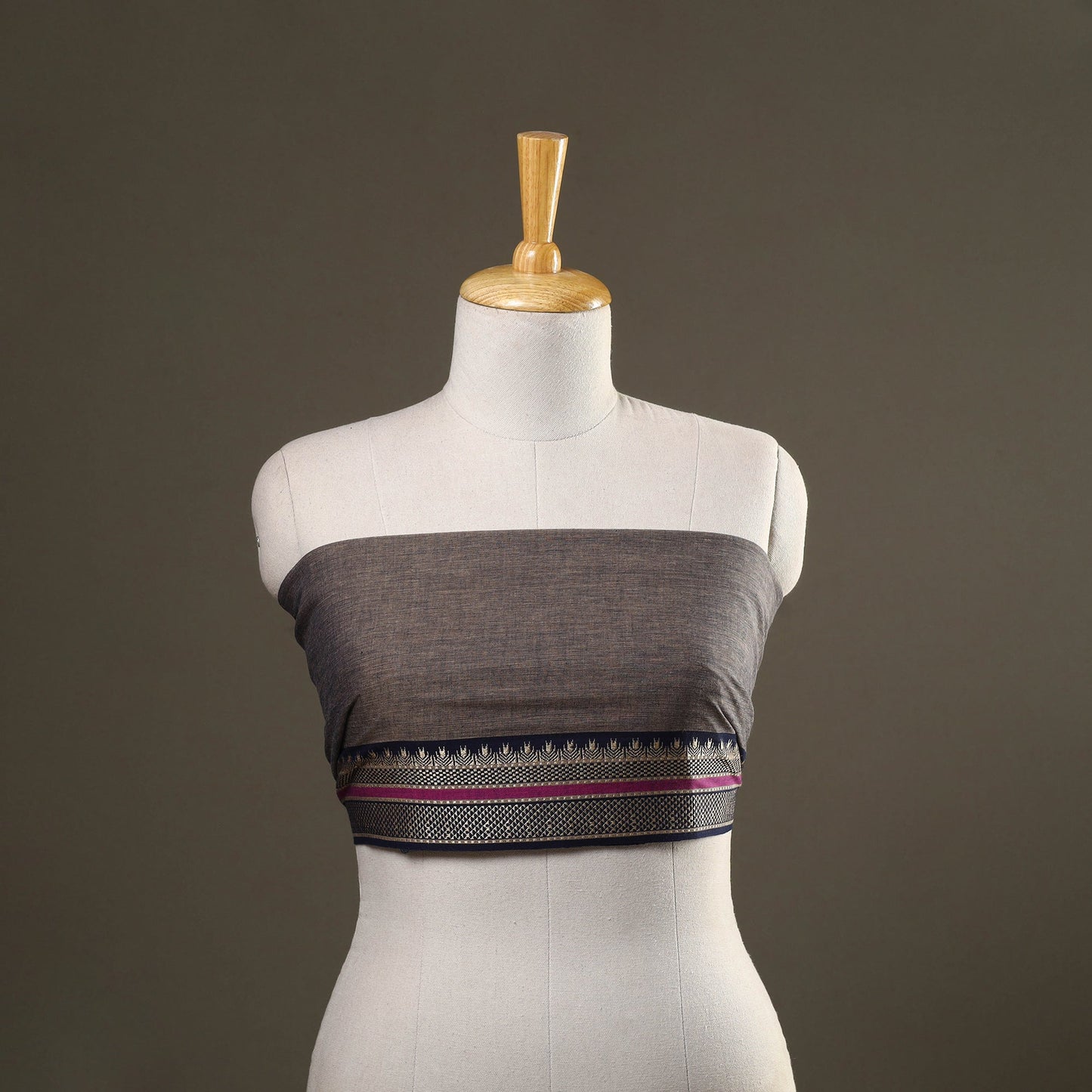 Brown - dharwad cotton blouse piece 50 - handcrafted