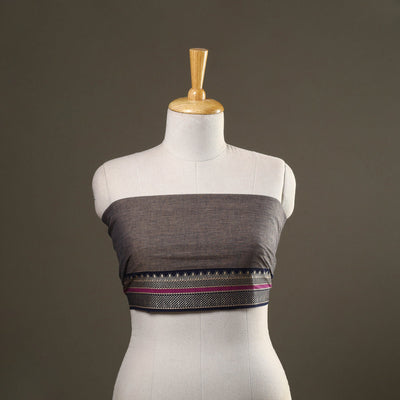 Brown - dharwad cotton blouse piece 50 - handcrafted