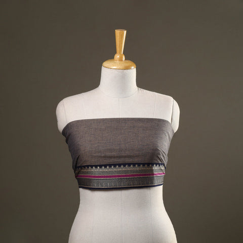 Brown - dharwad cotton blouse piece 50 - handcrafted