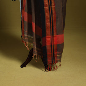 Brown - dharwad cotton dupatta with zari border 46