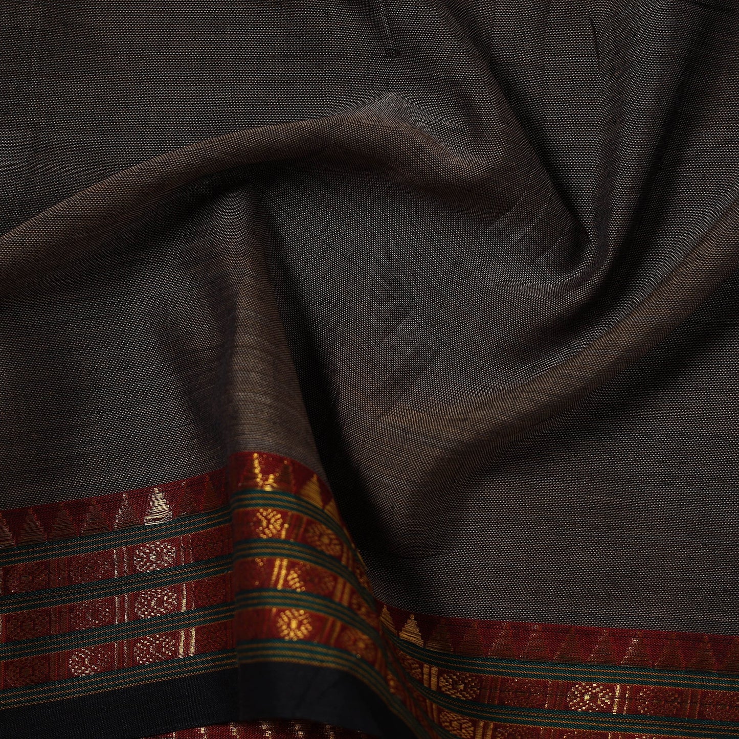Dharwad cotton fabric with border 03 - handcrafted