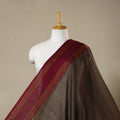 Brown - dharwad cotton fabric with border 12 - handcrafted