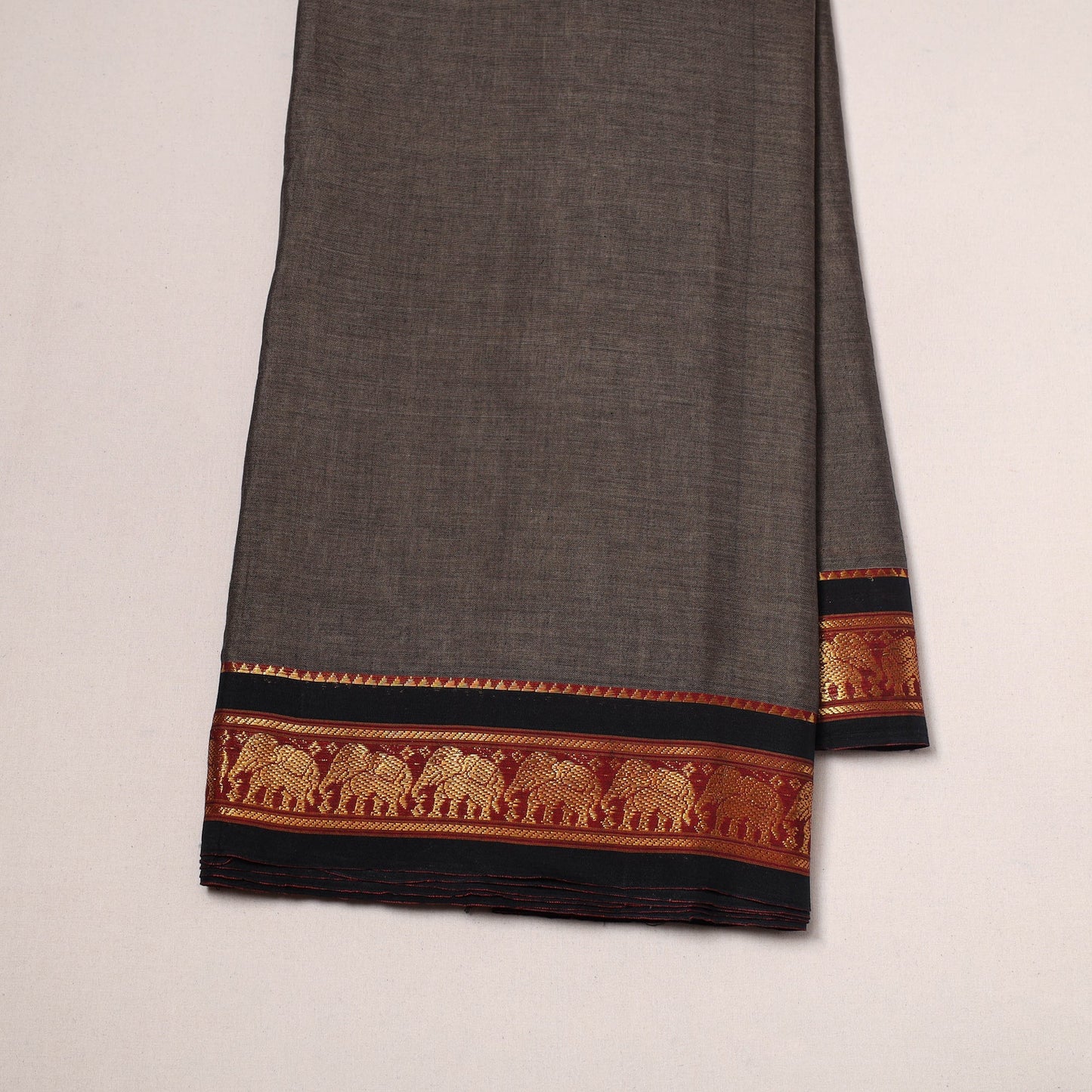 Dharwad cotton fabric with border 21 - handcrafted