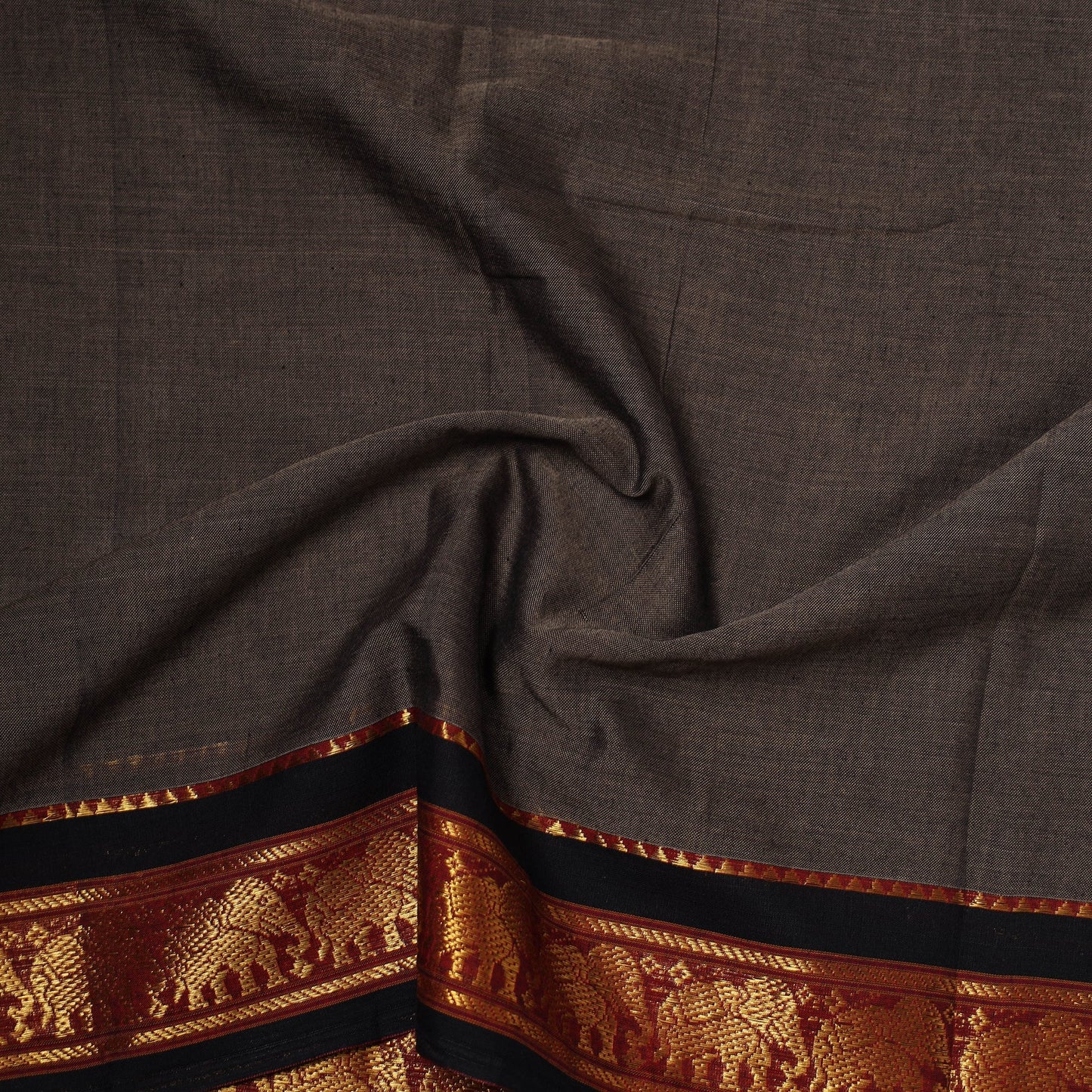 Dharwad cotton fabric with border 21 - handcrafted