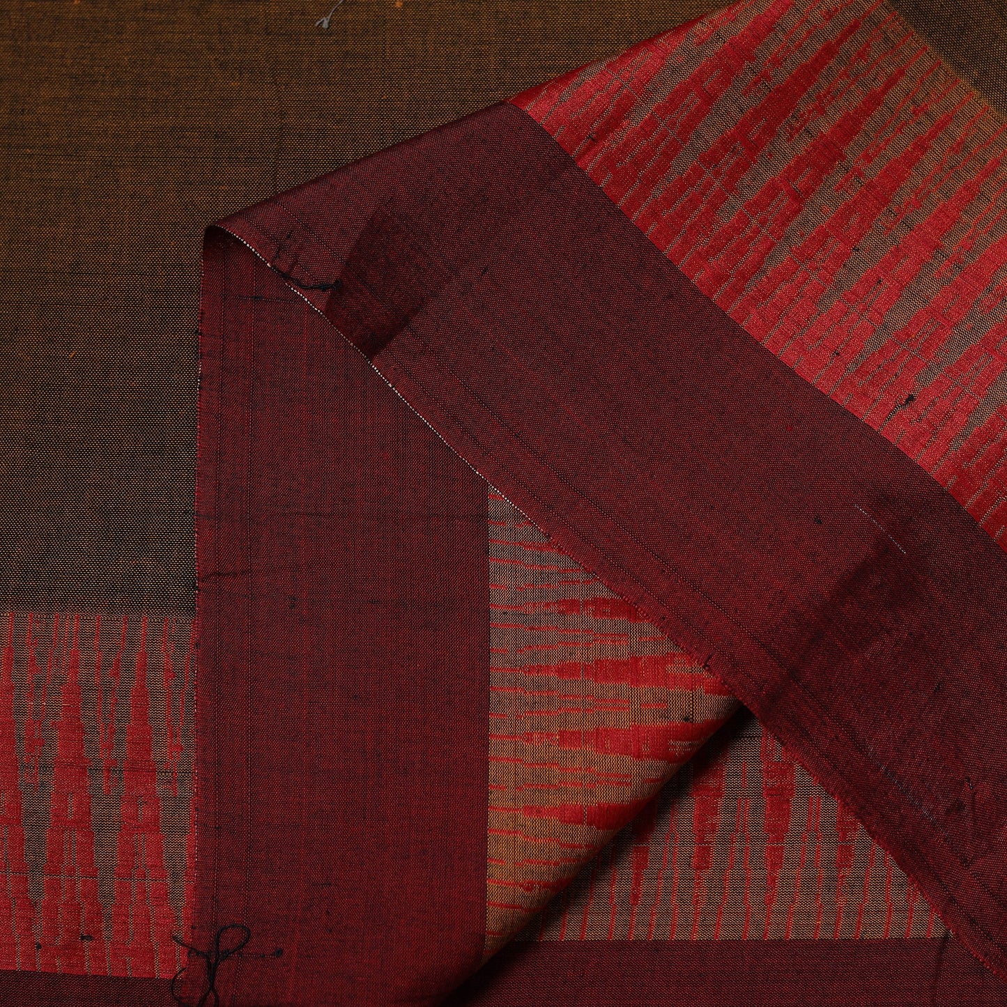Dharwad cotton fabric with border 23 - handcrafted