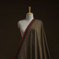 Brown - dharwad cotton fabric with border 32 - handcrafted
