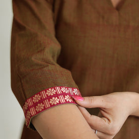  Brown - Dharwad Cotton Long A-Line Kurta for Women