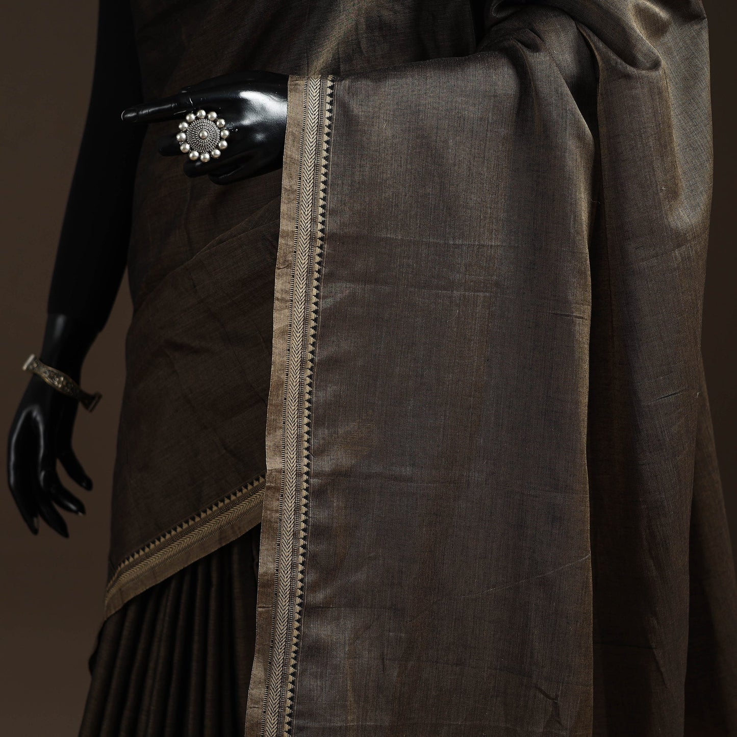 Dharwad cotton saree with border 03 - handcrafted