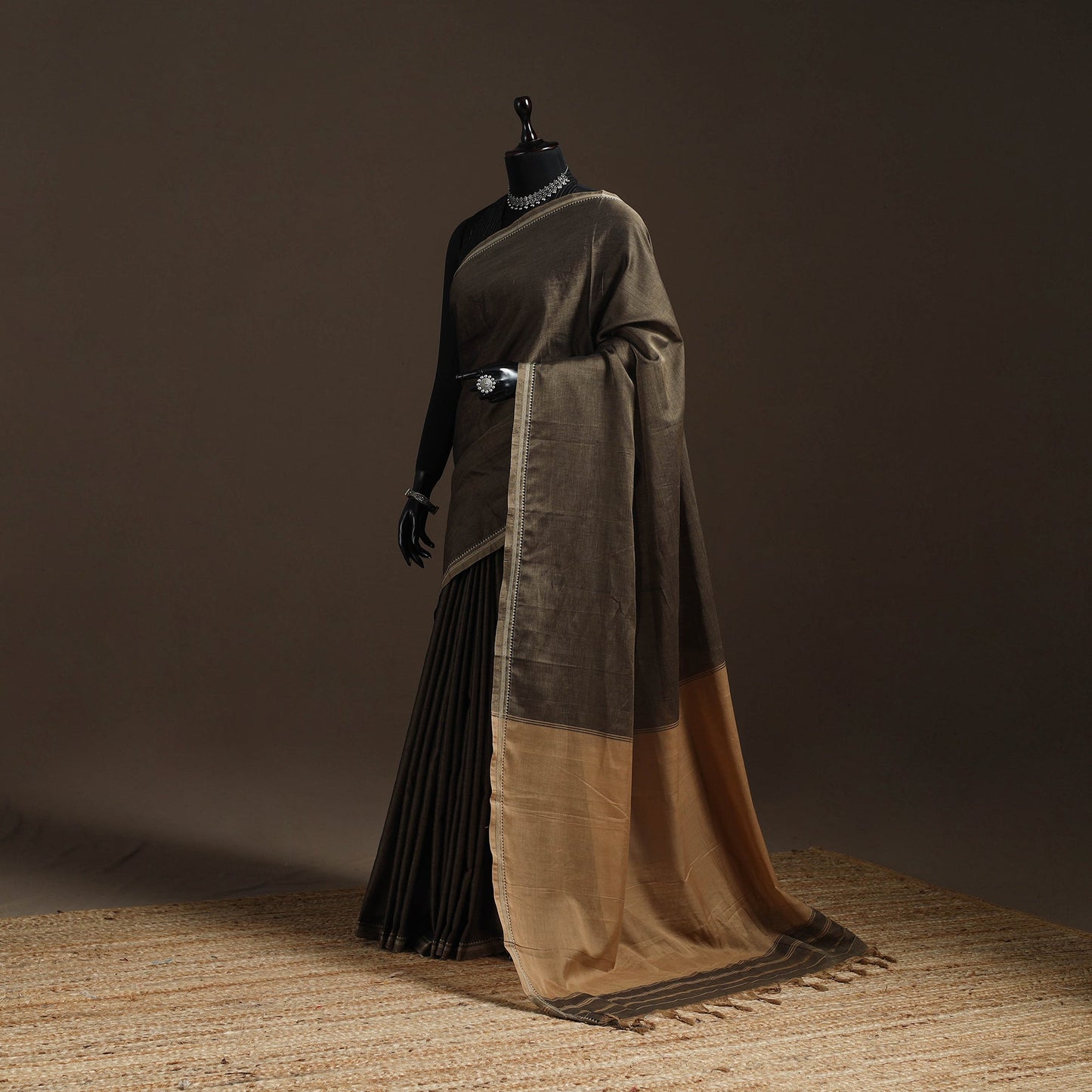 Dharwad cotton saree with border 03 - handcrafted