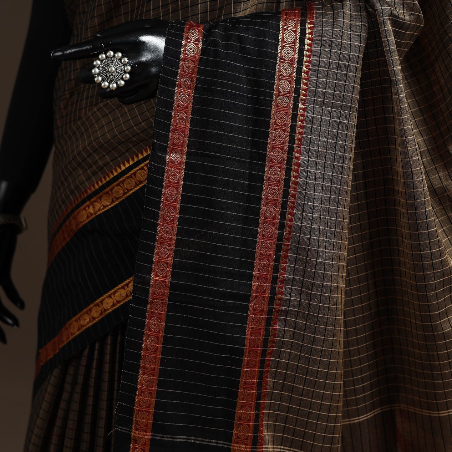 Dharwad cotton saree with border 23 - handcrafted