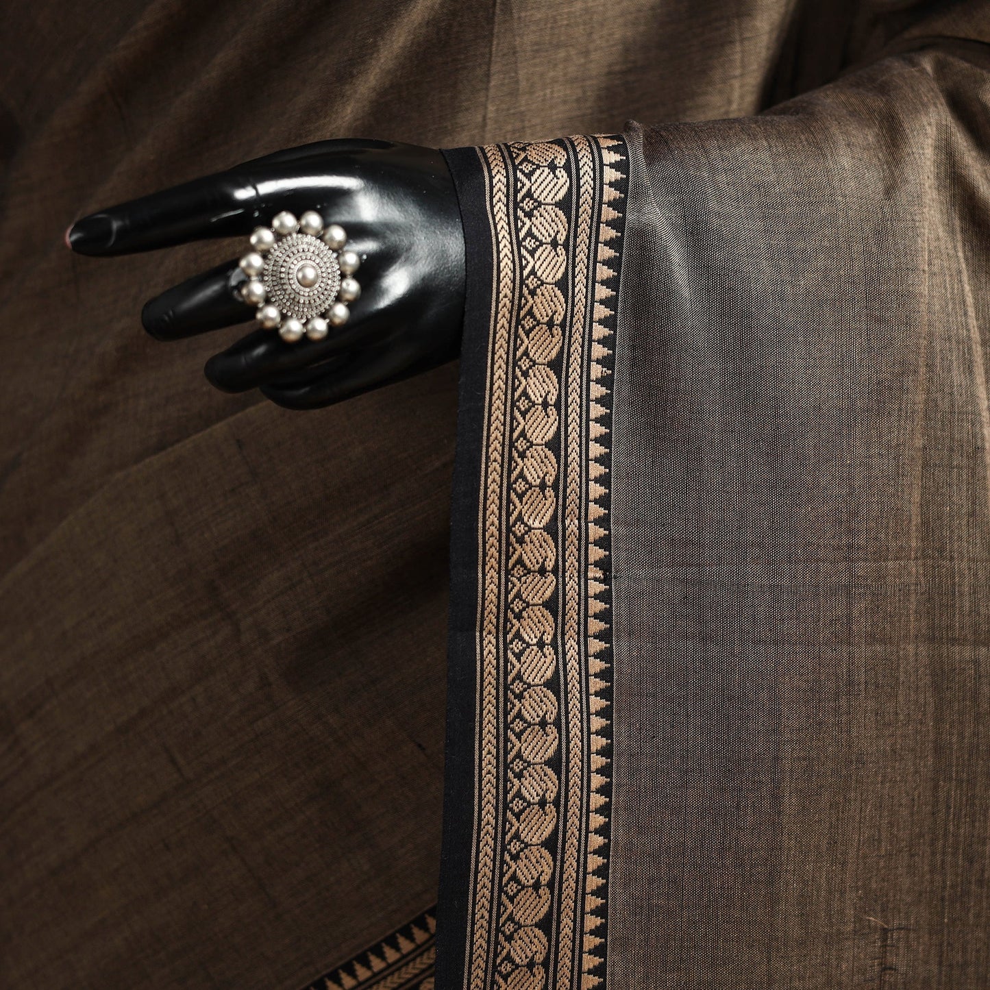 Dharwad cotton saree with border 31 - handcrafted