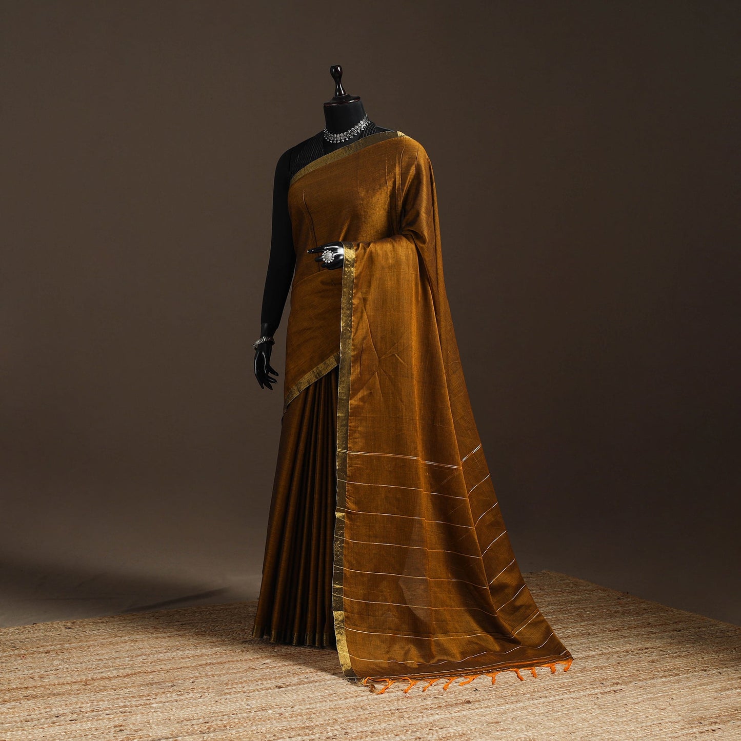 Dharwad cotton saree with border 34 - handcrafted