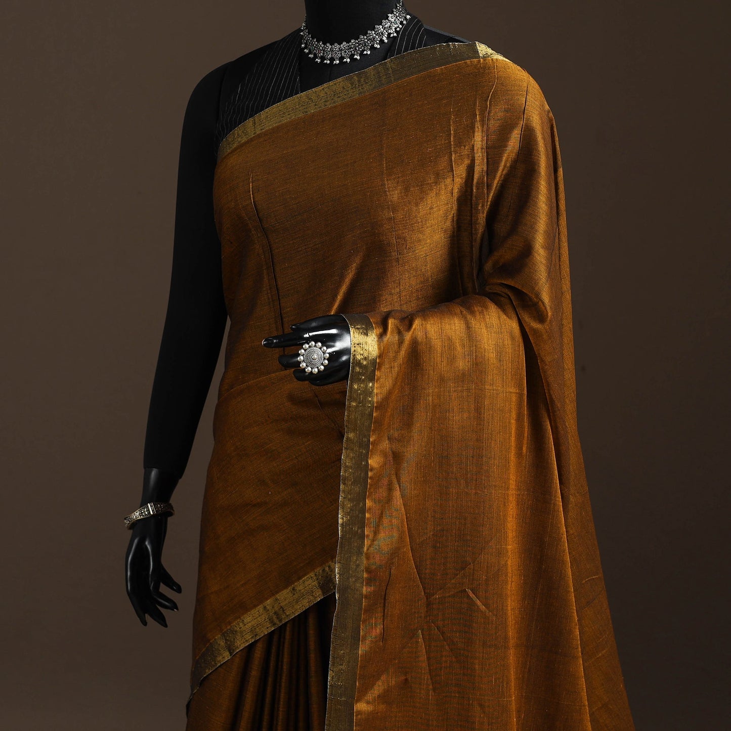 Dharwad cotton saree with border 34 - handcrafted