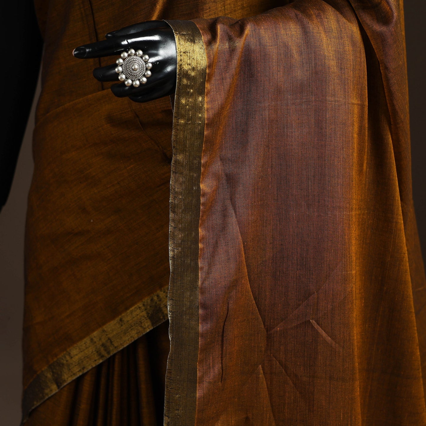 Dharwad cotton saree with border 34 - handcrafted