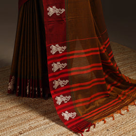 Dharwad cotton saree with border 40 - handcrafted