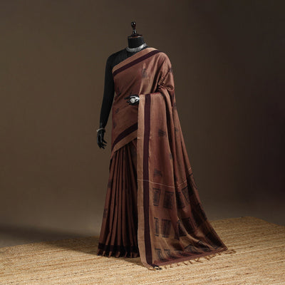 Dharwad cotton saree with border 27 - handcrafted