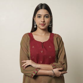  Dharwad Cotton Kurta with Jacquard Patchwork 19 Online at iTokri.com