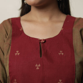  Dharwad Cotton Kurta with Jacquard Patchwork 19 Online at iTokri.com