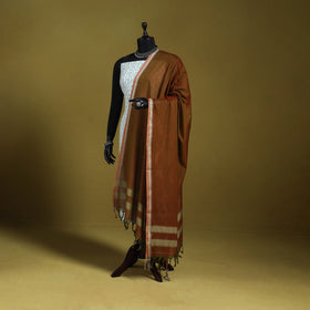 Brown - dharwad mercerised cotton dupatta with border 75