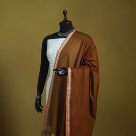 Brown - dharwad mercerised cotton dupatta with border 75