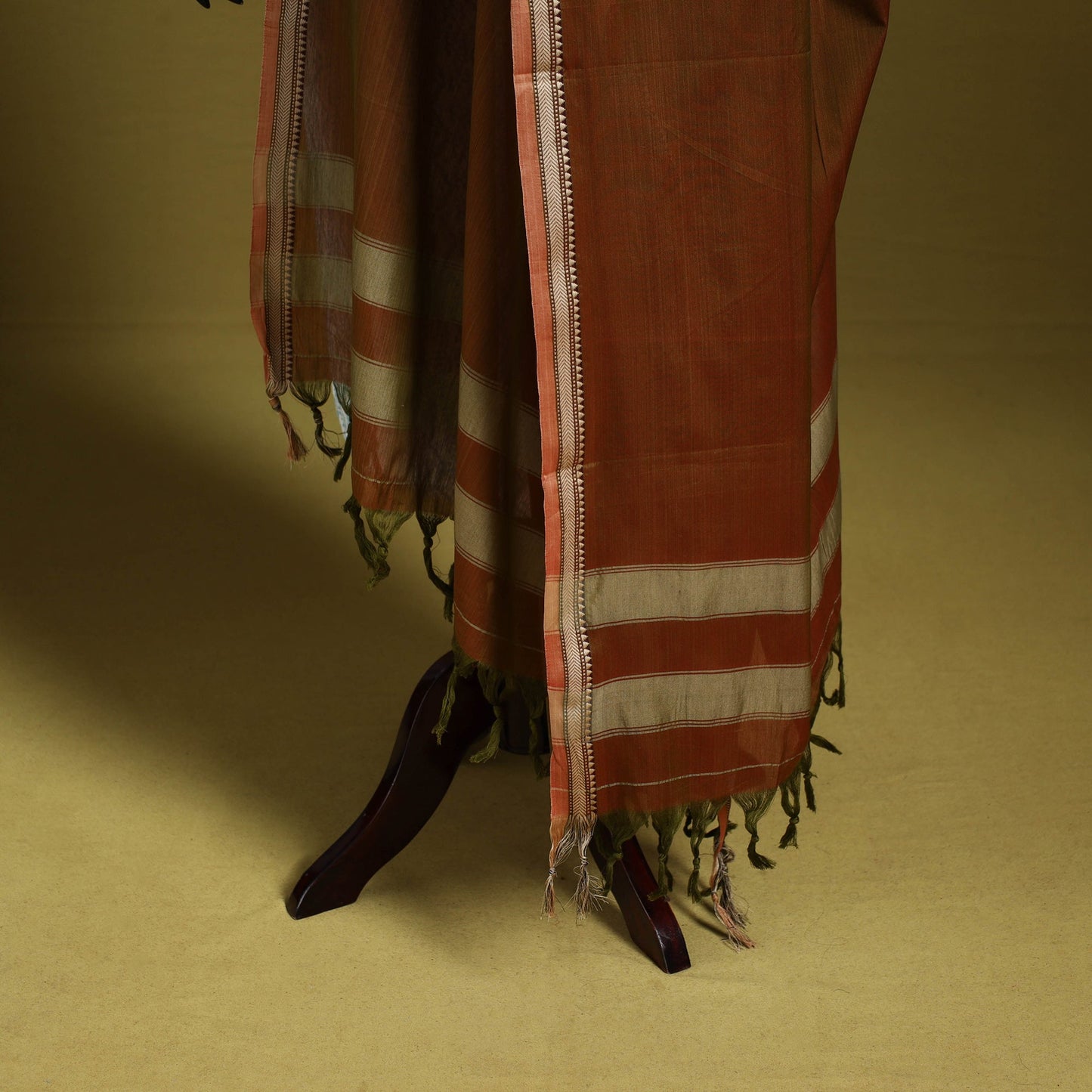 Brown - dharwad mercerised cotton dupatta with border 75