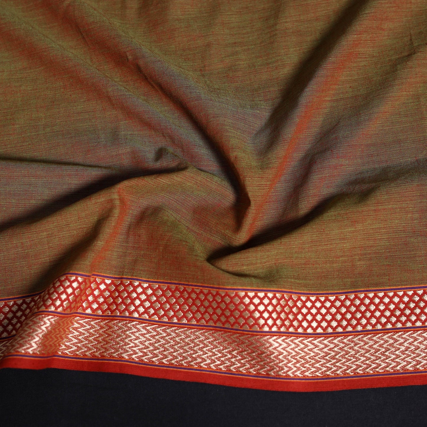 Dharwad weave cotton blouse piece 06 - handcrafted