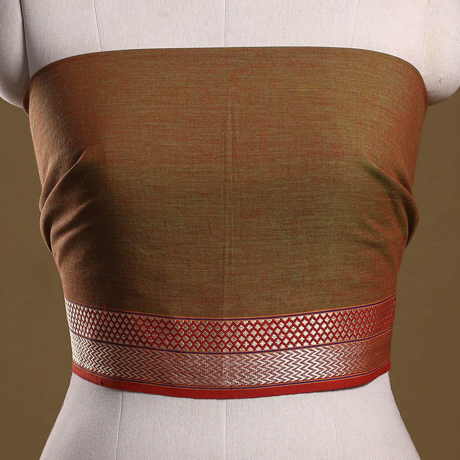 Dharwad weave cotton blouse piece 06 - handcrafted