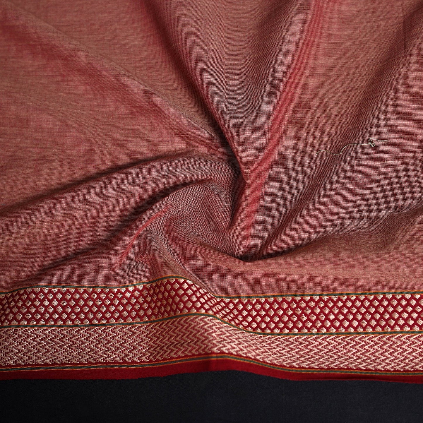 Dharwad weave cotton blouse piece 28 - handcrafted
