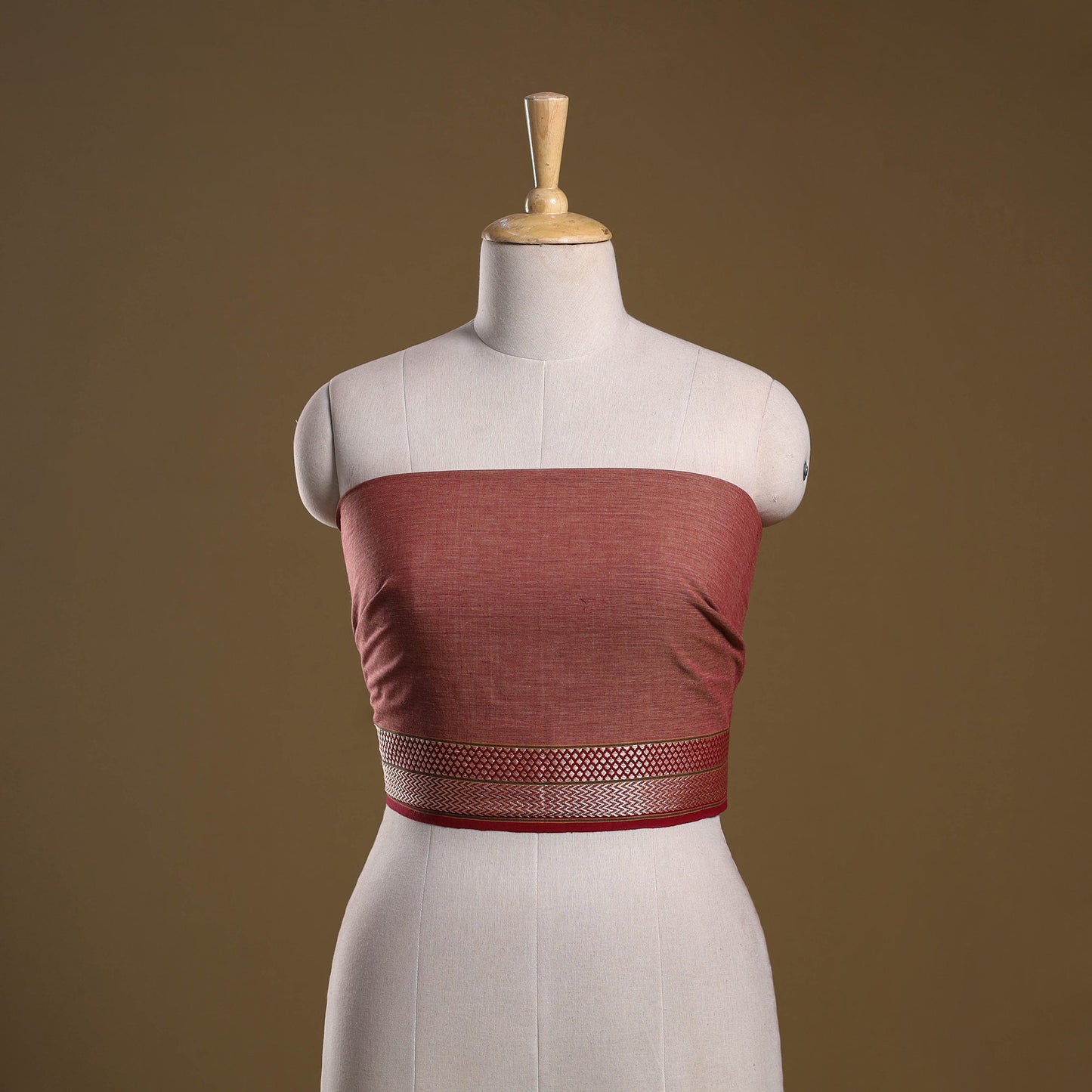 Dharwad weave cotton blouse piece 28 - handcrafted