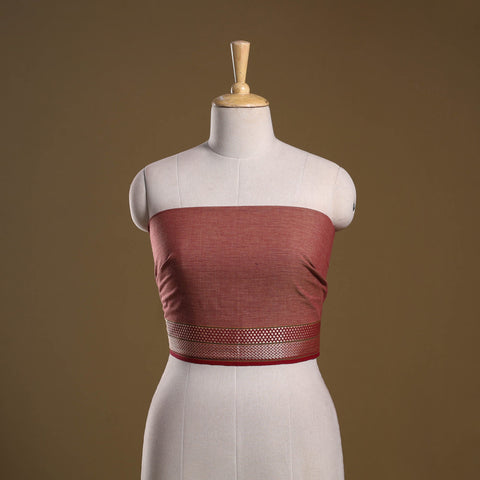 Dharwad weave cotton blouse piece 28 - handcrafted