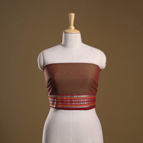 Dharwad weave cotton blouse piece 35 - handcrafted