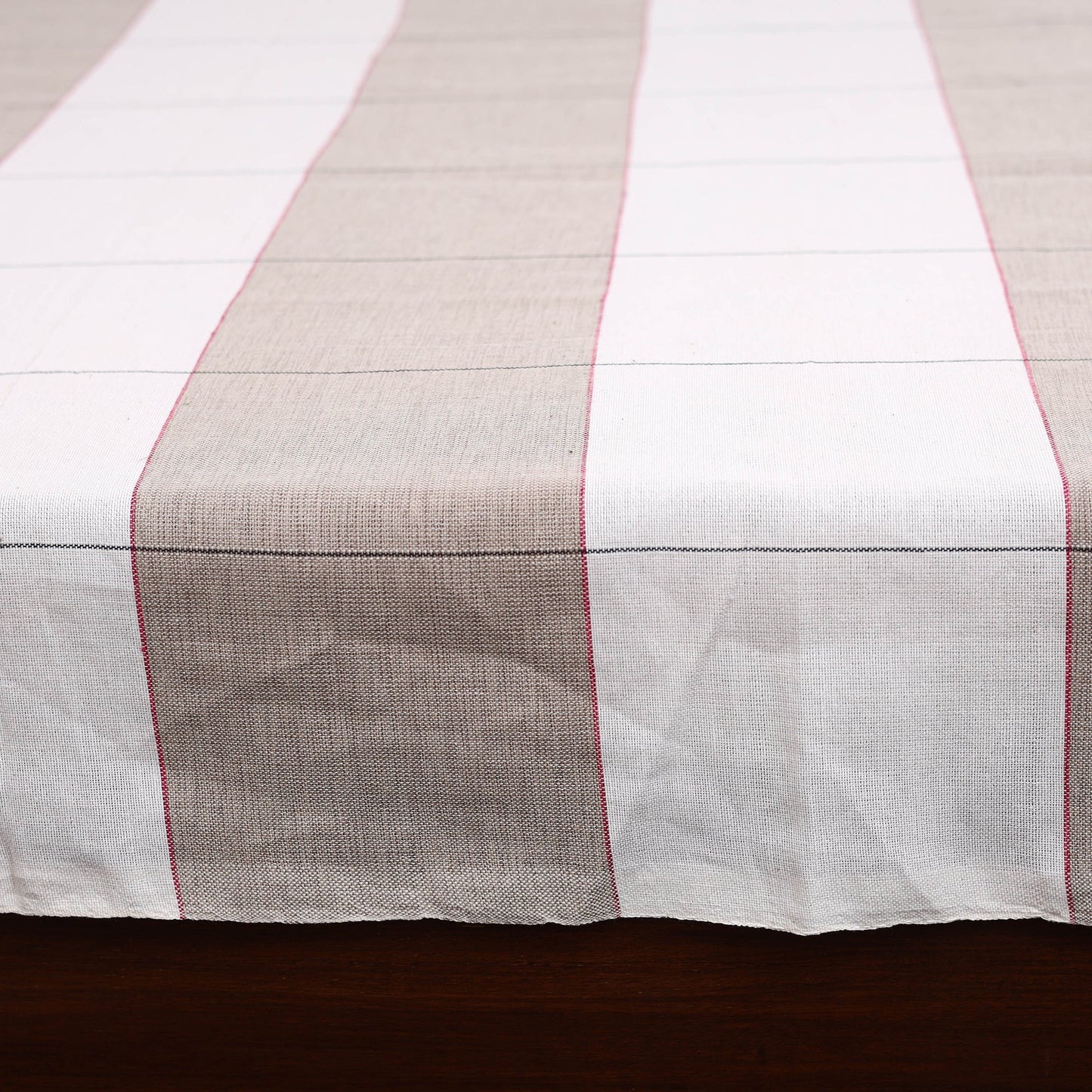Brown - double handloom cotton bed sheet (108 x 90 in) 11