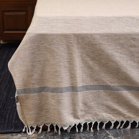 Brown - double handloom cotton bed sheet (108 x 90 in) 17