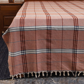 Brown - double handloom cotton bed sheet (108 x 90 in) 19