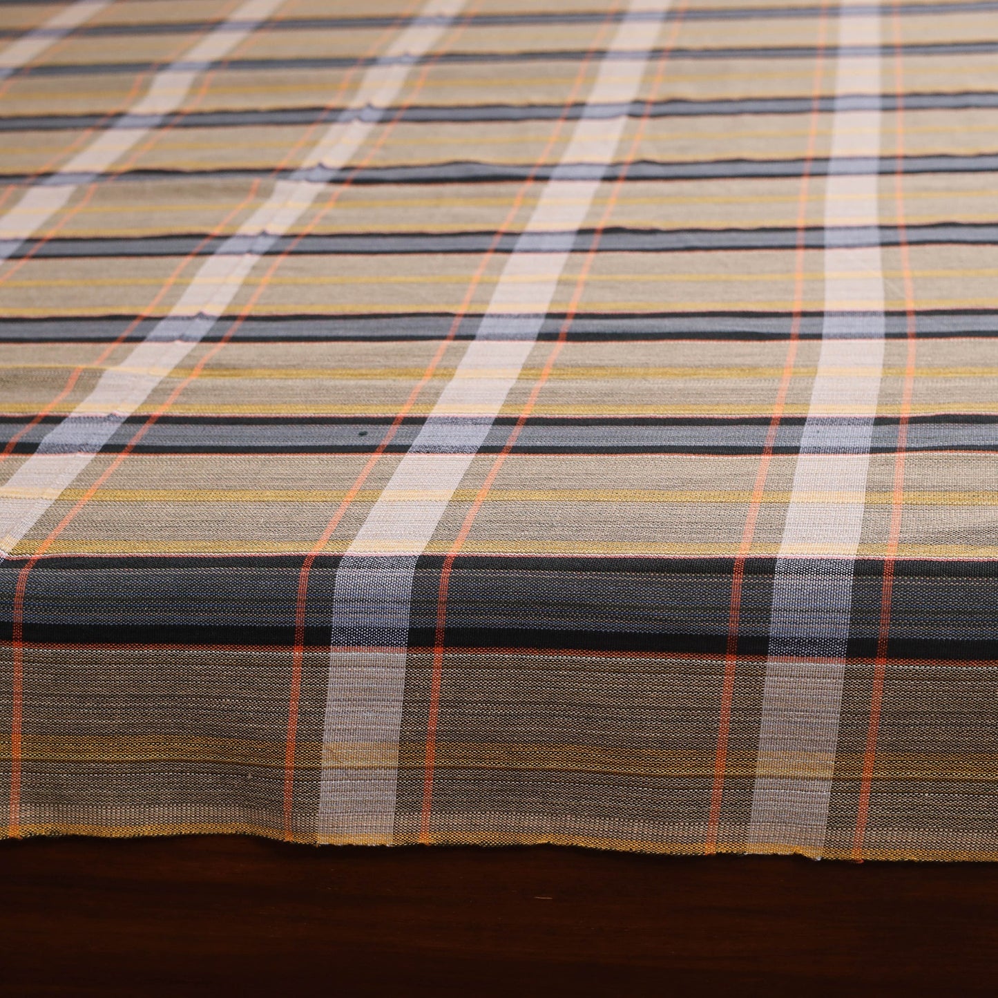 Brown - double handloom cotton bed sheet (108 x 90 in) 28